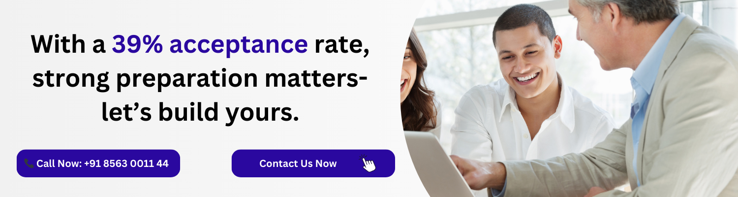 With a 39% acceptance rate, strong preparation matters-
let’s build yours.