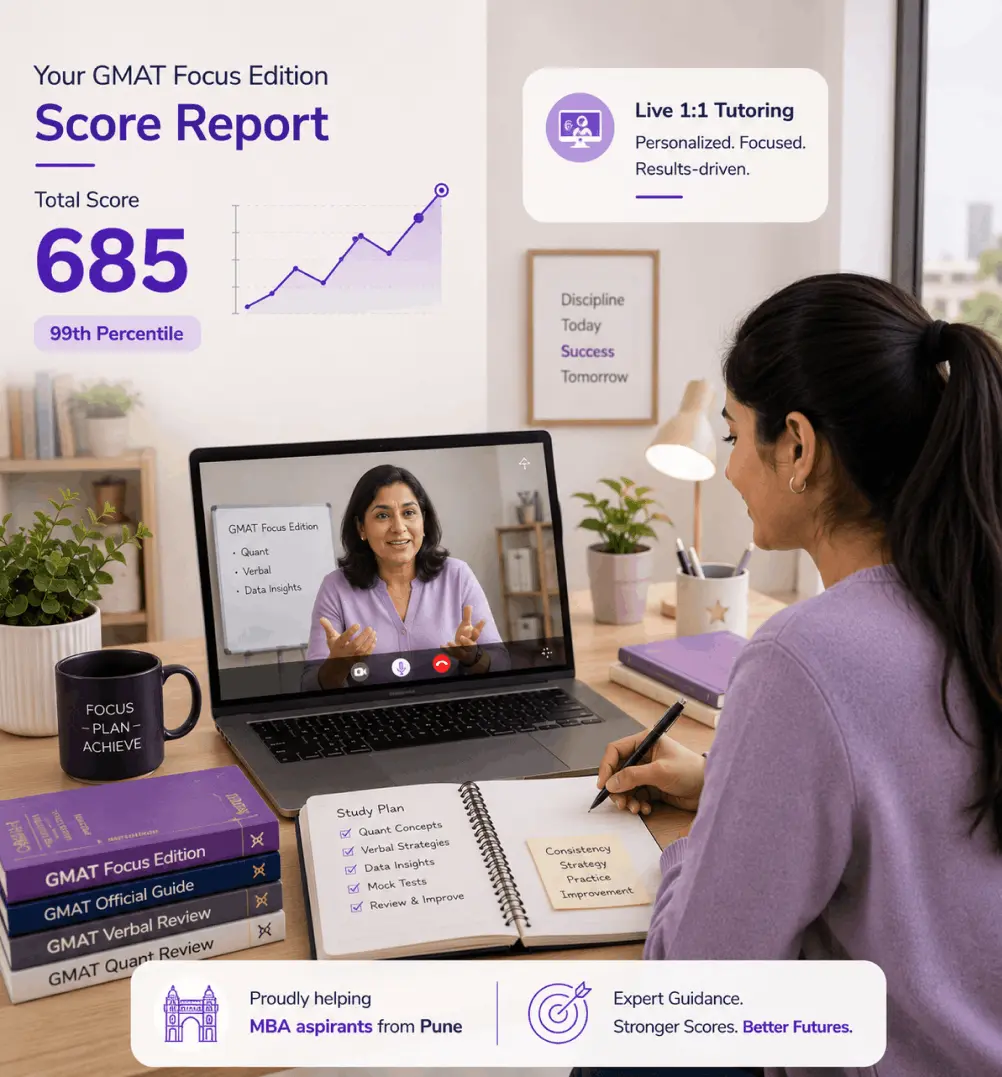 Expert GMAT coaching in dubai for students and working professionals with live online classes, one-on-one tutoring, adaptive mock tests, and personalized GMAT Focus Edition preparation