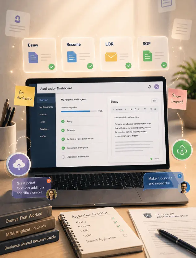 MBA admission consulting process with application development and interview preparation